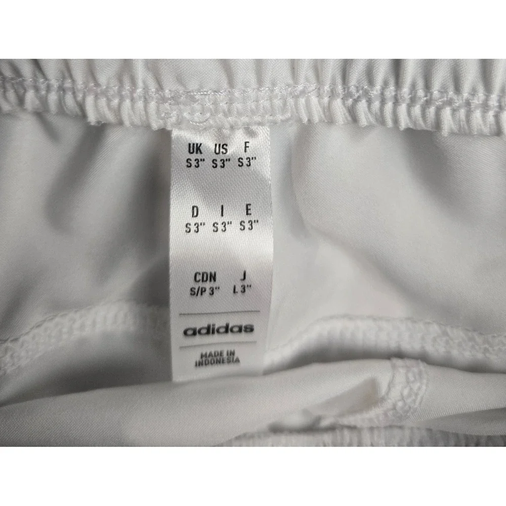 Adidas Pacer Training Shorts White High Rise 3 Inch Inseam Womens Small NEW